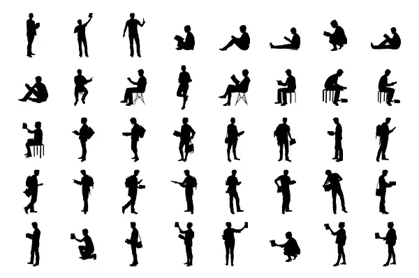 40 objects in different positions.