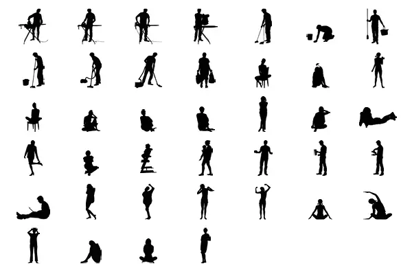 39 objects in different positions.