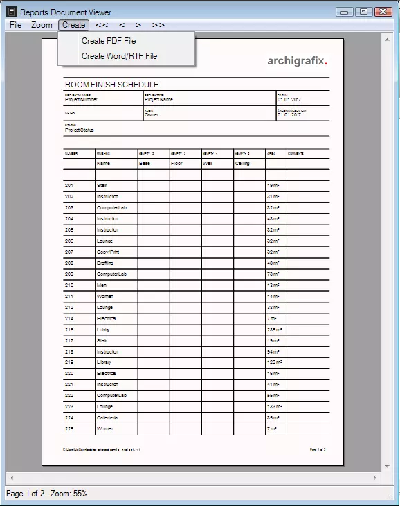 Create instantly PDF and Word documents